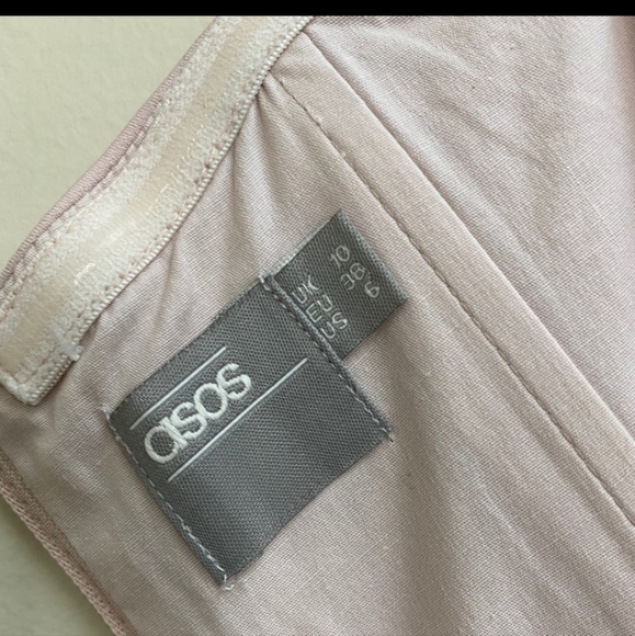 ASOS Pastel Pink Strapless Faux Wrap Drape Dress - Picture 4 of 4